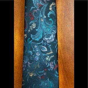 VTG Navy floral print tie